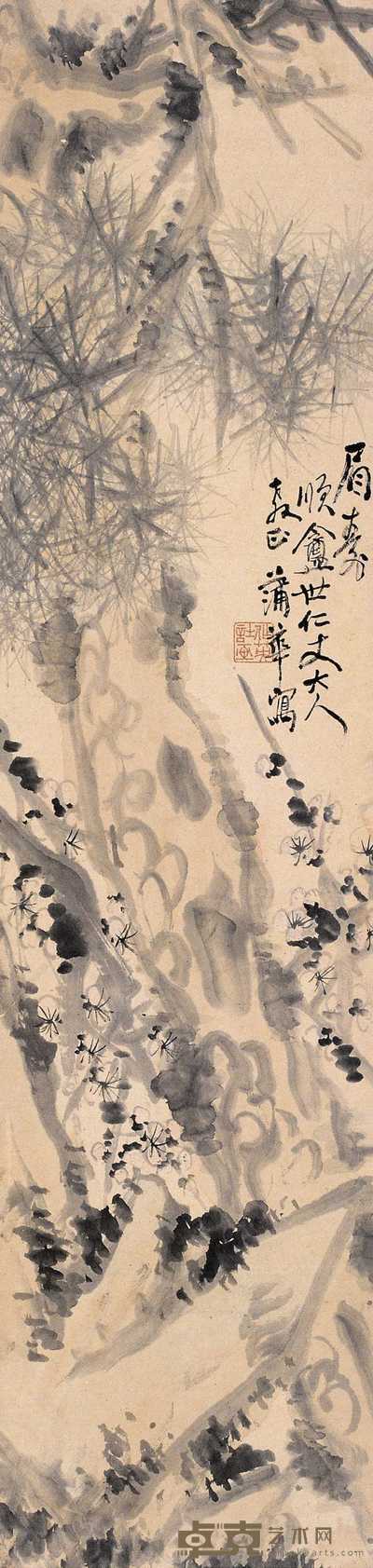 蒲华 眉寿 立轴 133×32cm